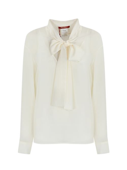 Blusa a foulard Crotone in seta Bianco MAX MARA STUDIO | 2516261011600001